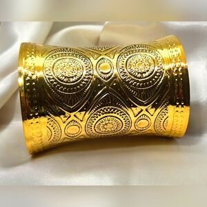 Gold Embossed Cuff Bracelet